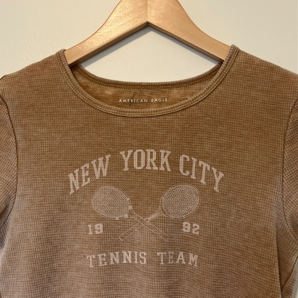 New York City Tennis Lettuce Hem Graphic Baby Tee - Picture 2 of 5